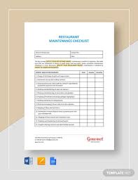 Maintenance supervisors manage buildings and assign work to staff. 32 Maintenance Checklist Templates Word Pdf Google Docs Free Premium Templates