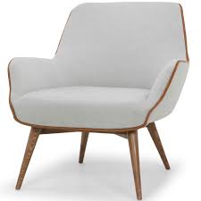 Accent chair, chrome and leather, mid century modern upc: Nuevo Hgsc177 Gretchen Accent Chair In Stone Grey Fabric W Caramel Leather Piping