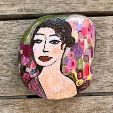 Shake It Loose, Woman in Movement Painted Rock, Woman Art, Self Care Art,  Woman in Movement, Woman Illustration, Yoga Art, Qigong Painting