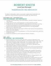 Spa Manager Resume Samples Qwikresume
