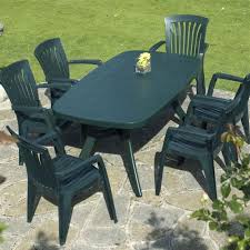 Green Plastic Resin Patio Furniture Set With 6 Chairs Plastic Patio Furniture Outdoor Furnishings Plastic Outdoor Furniture