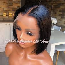 Middle part 10 inch human hair bob wig/ cuticle aligned human hair wig/  straight bob lace front wig/Natural looking bob wig