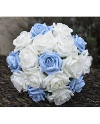Light Blue Rose Bridesmaid Posy Small Bridal Bouquet Of Artificial Roses Wedding Flowers Fo Rose Bridesmaid Bouquet Small Wedding Bouquets Bridesmaid Flowers