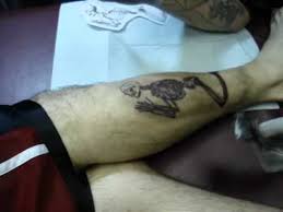 Fine line fish skeleton calf tattoo. Praying Skeleton Tattoo Youtube