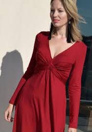 Dresses Knot Draped Ruby Red Dress Dresses Red Dress Long Sleeve Dress