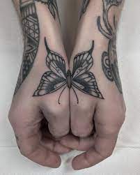 Butterfly Tattoo On The Hand Butterfly Hand Tattoo Hand Tattoos Butterfly Tattoos For Women
