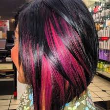 Peek A Boo Hair Hair Styles Hair Highlights Black Hair With Highlights