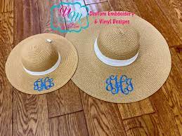 Mommy And Me Personalized Floppy Beach Hat Set Etsy Floppy Beach Hat Straw Hat Beach Beach Hat