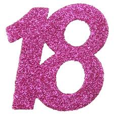 Zahlendeko Konfetti Pink Glitter Zahl 18 Tischdekoration