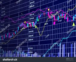 Blue Background Stock Chart 3d Stock Image Download Now