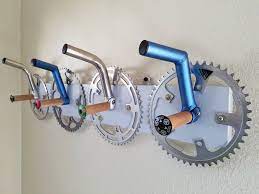Coat Hat Rack Wall Mount Used Bicycle Parts Hat Rack Wall Recycled Bike Parts Bicycle Decor