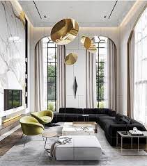 To lower the temperature in a room with high ceilings, install a whole house fan. Contemporary Living Room With High Ceiling