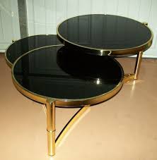 Mid Century Modern Space Age Brass Black Glass 3 Tier Swivel Coffee Table Italy Ebay Coffee Table Modern Spaces Black Glass
