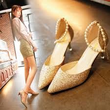 Bride gold heels for wedding. Women S Fashion Stilettos High Heels Wedding Shoes For Bride And Bridesmaid Shopee Malaysia