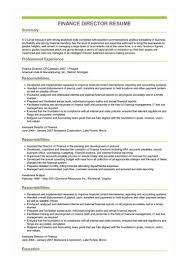 Financial risk manager job description the skills and other qualities necessary for financial risk managers to excel on the job highlighted above, will give your resume a punch when. Finance Director Resume Great Sample Resume
