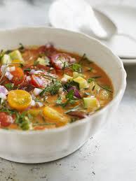 Eat All The Colors Of The Rainbow In This Delicious Vegetable Soup Recipe Vegetable Soup Recipes Healthy Vegetables Summer Diet Food