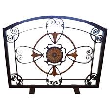French Art Deco Wrought Iron Fireplace Screen Signed Szabo Circa 1930 Chairish Add interest to the fireplace without breaking the budget with a decorative fireplace screen.