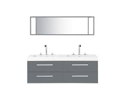 Double bathroom vanities wide selection, good quality, modern & traditional style freestanding and wall mount better deal in the showroom. Bathroom Vanity With Double Sink 4 Drawers And Mirror Grey Malaga Beliani De