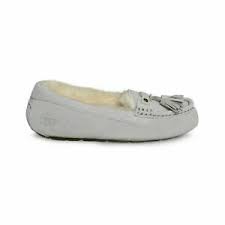 Details About Ugg Litney Fea Suede Shearling Tassel Feather Grey Womens Slippers Size Us 7 New