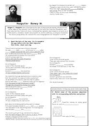 Maybe you would like to learn more about one of these? Rasputin Boney M Worksheet Adjectives