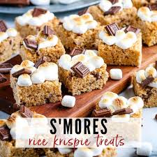 S Mores Rice Krispie Treats No Bake Recipe In 2020 Krispie Treats Recipe Rice Krispie Treats Sweet Treats Recipes