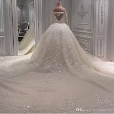 New Sweetheart Luxury Beading Wedding Dress Long Sleeve Appliques Dresses Cathedral Royal In 2020 Beaded Wedding Dress Ball Gown Wedding Dresses Beaded Wedding Dresses