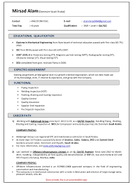 mechanical quality control inspector resume