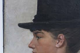 Sold at Auction: John Hemming Fry, ATTRIBUTED TO JOHN HEMMING FRY, Indiana,  1860-1946, Portrait of Mattie Edwards Hewitt,, Oil