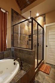 Slate Bathroom Ideas Slate Tile Shower Bath Combo Wall Color Master Bath Remodel Ideas Bathrooms Remodel Bathroom Remodel Master Slate Bathroom