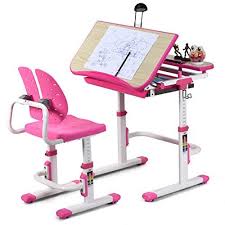 baby joy kids desk and chair set height adjustable children study table with tilted desktop desk and chair set kids desk kids study table