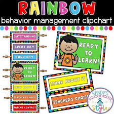 rainbow classroom theme behavior management clip chart