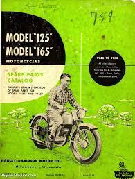 Harley Davidson 125 165 1948 1953 Motorcycle Spare Parts Manual