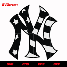 New York Yankees Logo Usa Flag Black And White Svg Mlb Svg Eps Dxf Png Digital File Yankees Logo New York Yankees Logo New York Yankees