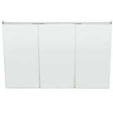 The beautiful narrow recessed medicine cabinet is a perfect fit for your bathroom. Pegasus 48 In W X 31 In H Frameless Recessed Or Surface Mount Tri View Bathroom Medicine Cabinet With Beveled Mirror Sp4590 The Home Depot