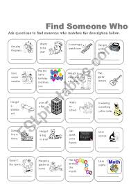 Worksheets, lesson plans, activities, etc. Find Someone Who Esl Worksheet By Frandurbin