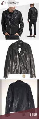 Dkny Men S Black Burnished Leather Biker Jacket Biker Jacket Leather Biker Jacket Dkny Mens