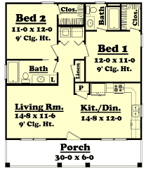 Here are some pictures of the 800 square foot house. Farm House Plan 2 Bedrooms 2 Bath 900 Sq Ft Plan 50 104