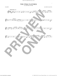 Mancini The Pink Panther Sheet Music For Trumpet Solo Pdf Sheet Music Virtual Sheet Music Digital Sheet Music