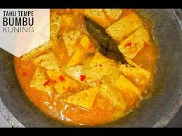 Bahan dan bumbu utama sayur tahu bumbu kuning santan. Resep Tahu Tempe Bumbu Kuning Youtube