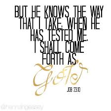 But He Knows The Way That I Take When He Has Tested Me I Shall Come Forth As Gold Job 23 10 Some Beautiful Quotes Job 23 10 Beautiful Verses