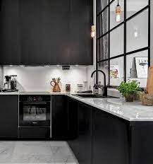 55 Black Kitchen Cabinets Design Modern Black Kitchen New Kitchen Cabinets Kitchen Design