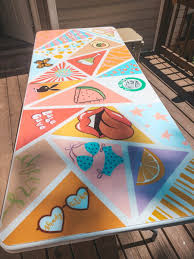 Girly Beer Pong Table In 2020 Beer Pong Table Diy Beer Pong Table Painted Diy Beer Pong Table