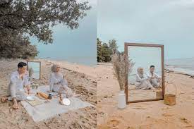 Nak berkelah di pantai yang cantik? Piknik Pun Bawa Cermin Di Sebalik Foto Romantis Tepi Pantai Sambil Menikmati Waffle Croissant Terselit Kisah Roti Canai Lalat Viral Mstar