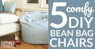 5 Comfy Diy Bean Bags Fabulessly Frugal Diy Bean Bag Bean Bag Chair Diy Bean Bag Chair