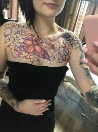 Floral Tattoo Chest Tattoos For Women Body Tattoos Traditional Chest Tattoo
