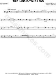 This land was made for you and me. Woody Guthrie This Land Is Your Land Sheet Music Trombone Solo In F Major Download Print Sku Mn0107196