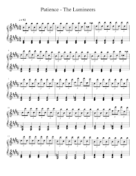 Patience The Lumineers Sheet Music For Piano Solo Musescore Com