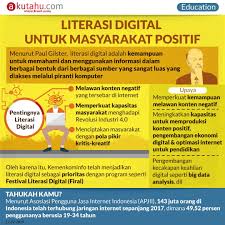 Jadi, pengertian literasi digital adalah kemampuan dan wawasan seseorang dalam aspek pemanfaatan teknologi digital, alat komunikasi, membuat dan mengevaluasi informasi dengan sehat. Literasi Digital Untuk Masyarakat Positif Akutahu Com Sekejap Lebih Cerdas