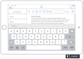 Note Taking App Mockup For Ipad Creately S Ios Mockup Tool Offers A Range Of Mockups For Iphone And Ipad If You Re Looking To Visualize App Mockup Tool Ipad