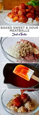 Baked Sweet And Sour Meatballs Recipe From Justataste Com Recipes Dinner Pineapple Sweet And Sour Meatballs Sweet N Sour Meatball Recipe Sweet And Sour Beef